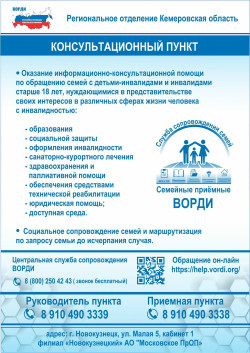 В Семейную приемную РО ВОРДИ Кемеровской области-Кузбасса поступило обращение родителя ребенка-инвалида, о проведении консультации при подготовке документов на МСЭ.